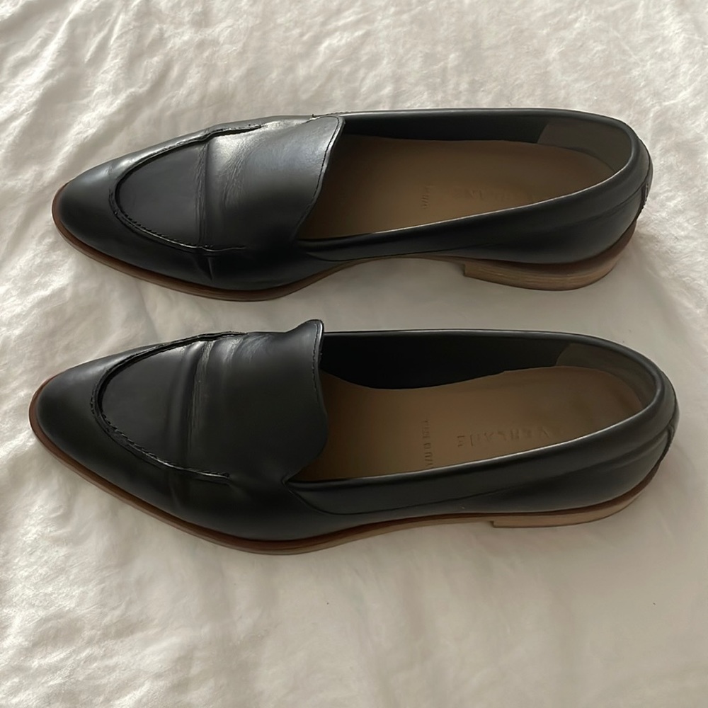 Everlane black leather loafers. Made in Italy. Worn once
